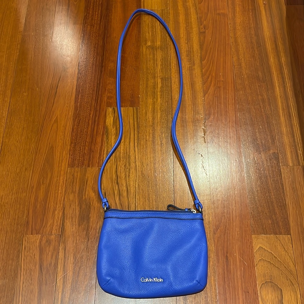 Blue Calvin Klein crossbody purse